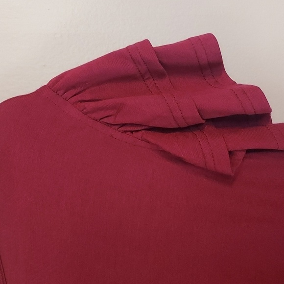 DB Moon Burgundy Ruffle Sleeve Dress size large - Picture 5 of 6